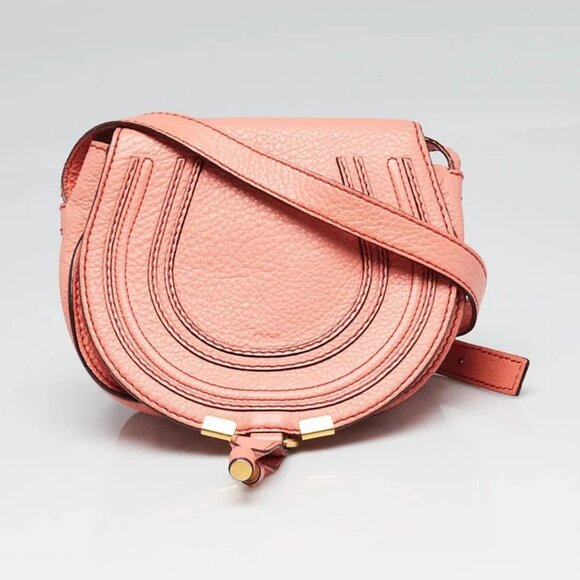 Chloe Pink Leather Marcie Mini Crossbody Bag - Picture 1 of 12